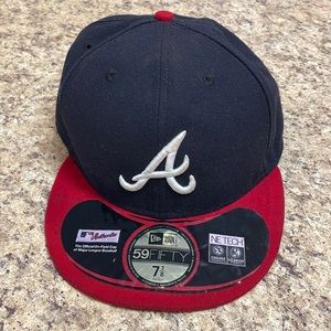 New Era 59 Fifty Atlanta Braves Baseball Cap.NEW! Flat Bill. Size 7 7/8 (62.5cm)